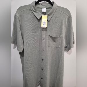All In Motion Men’s Commuter Shirt Size L Green Button Up Polo Short Sleeve NWT